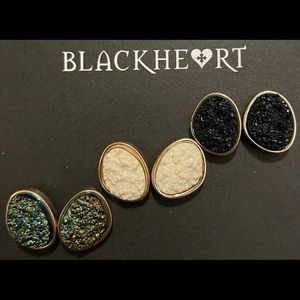 stone earrings 3pk